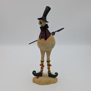 Vintage Whimsical Elf Snowman Figurine with Top Hat